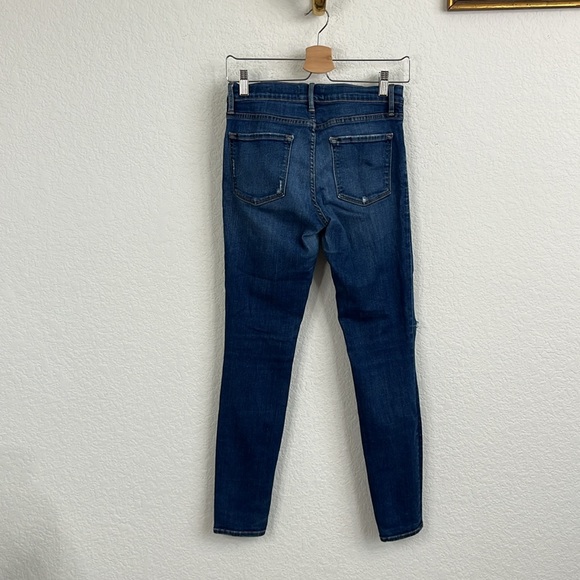 Frame Denim Le High Skinny Walgrove Distressed Jeans Raw Hem Knee Rips - Picture 6 of 10
